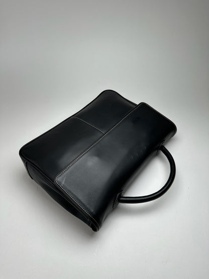Vintage Issey Miyake Leather Briefcase black
