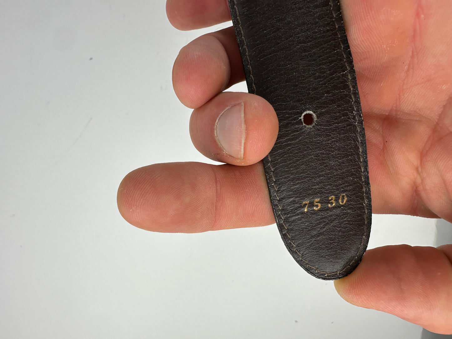 Vintage Gucci GG Leather Belt Grey