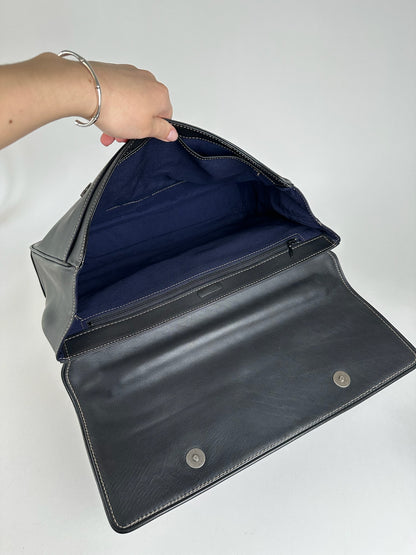 Vintage Issey Miyake Leather Briefcase black