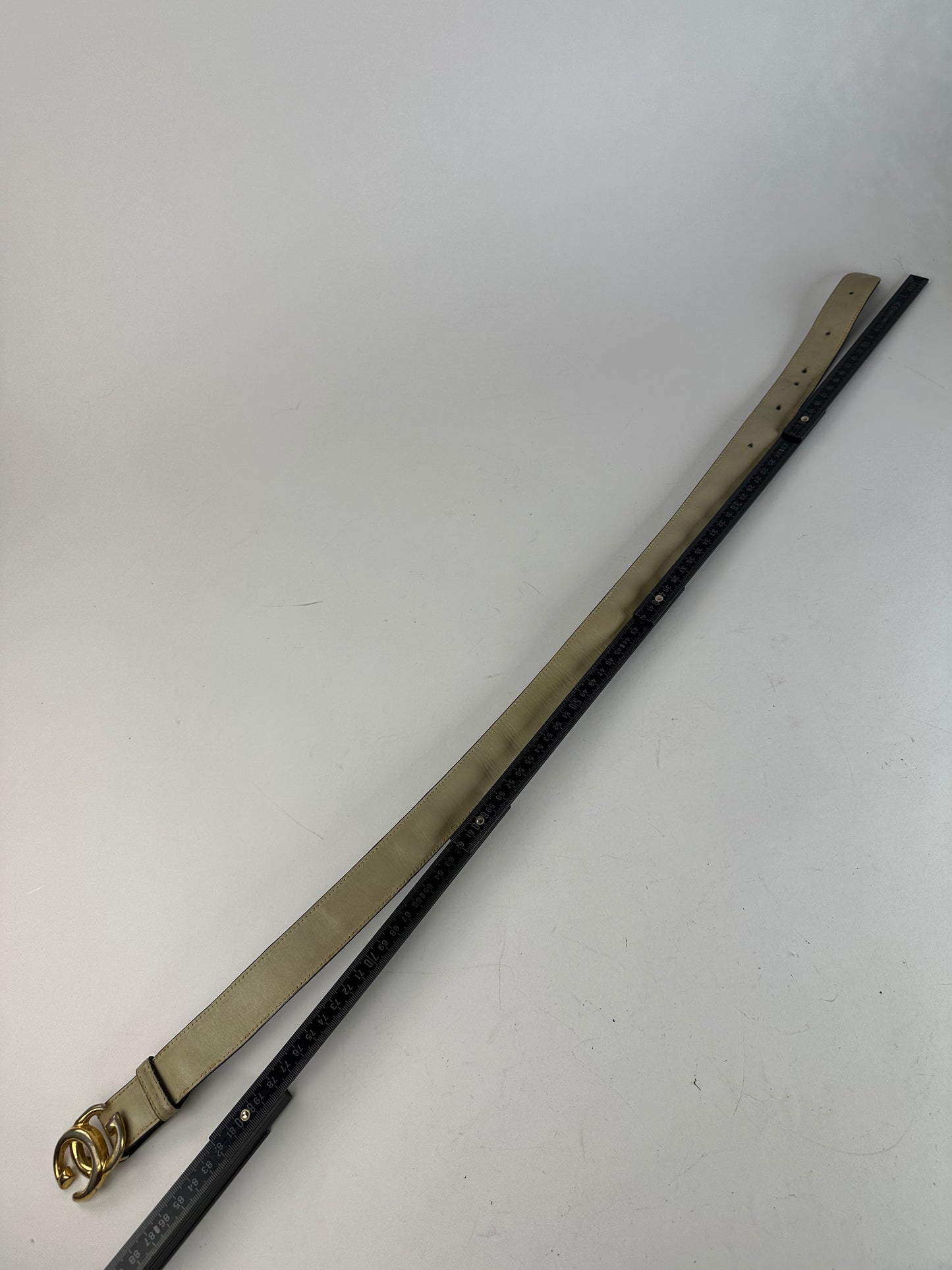 Vintage Gucci GG Leather Belt Grey