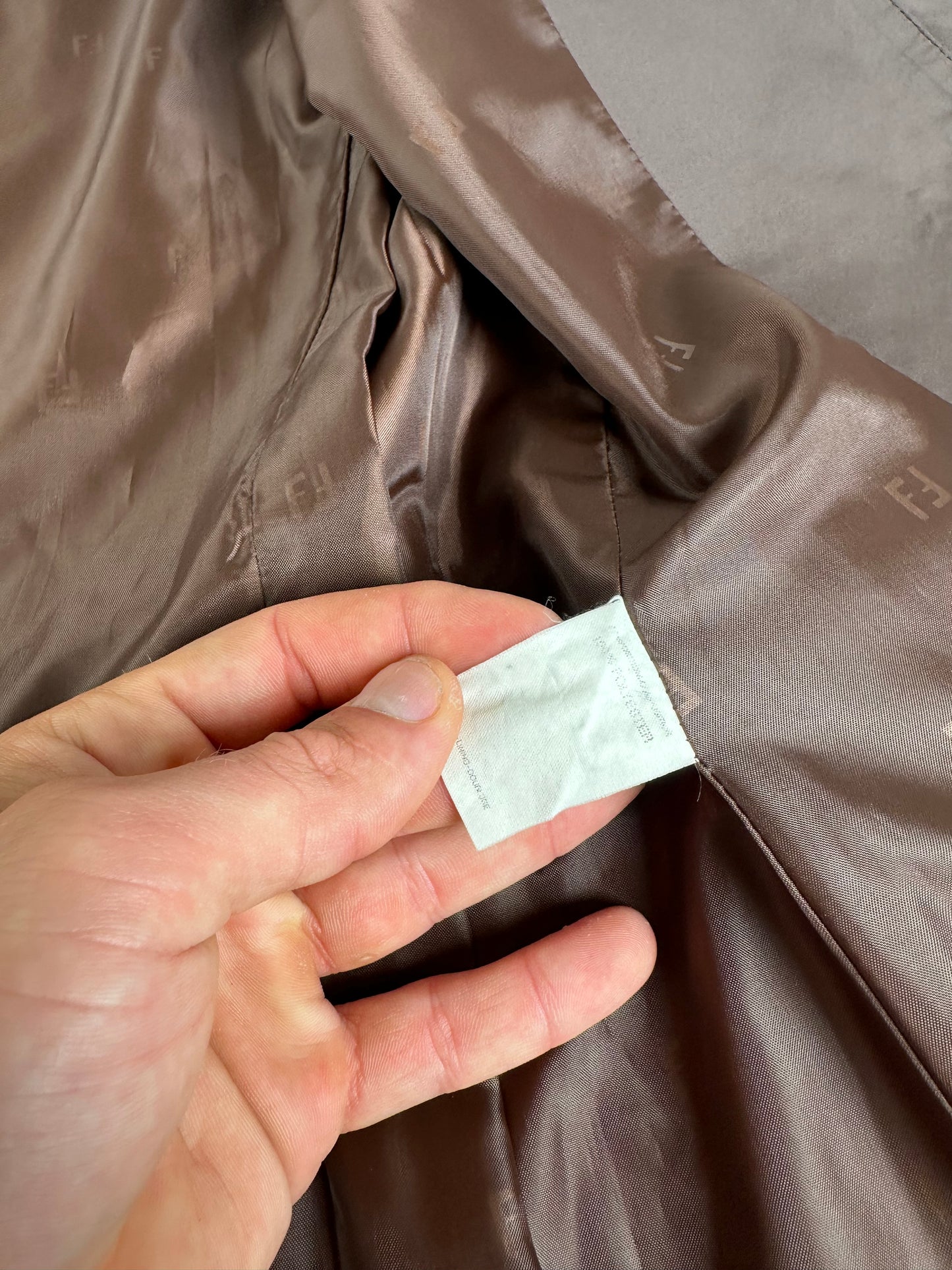 Vintage Fendi Jeans Logo Jacket Brown M