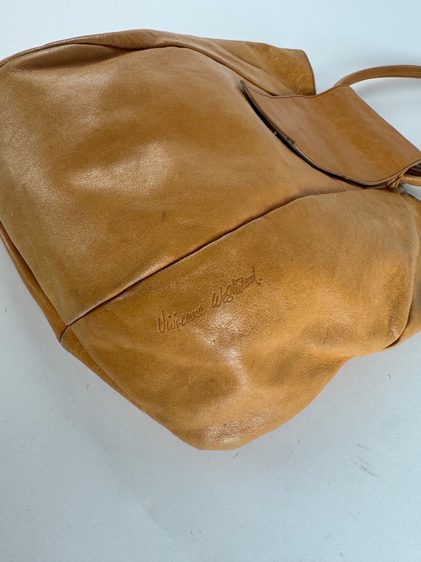 Sac vintage en cuir bidirectionnel Vivienne Westwood camel