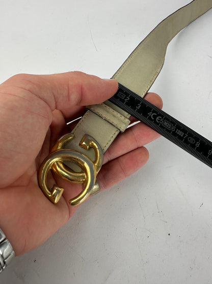 Vintage Gucci GG Leather Belt Grey