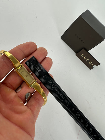 Vintage Gucci 1500L Gold-Plated Horsebit Bangle Quartz Watch