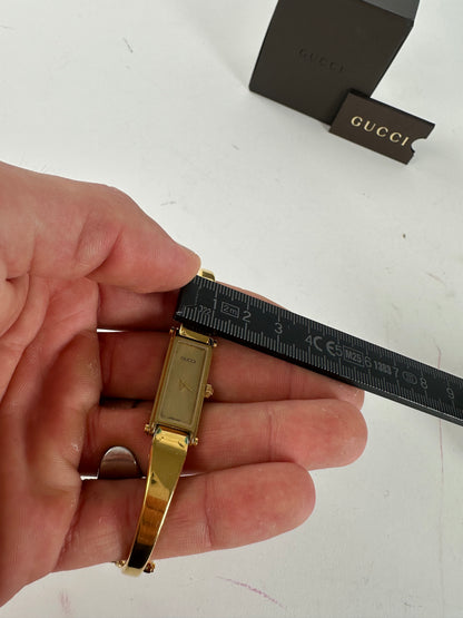 Vintage Gucci 1500L Gold-Plated Horsebit Bangle Quartz Watch