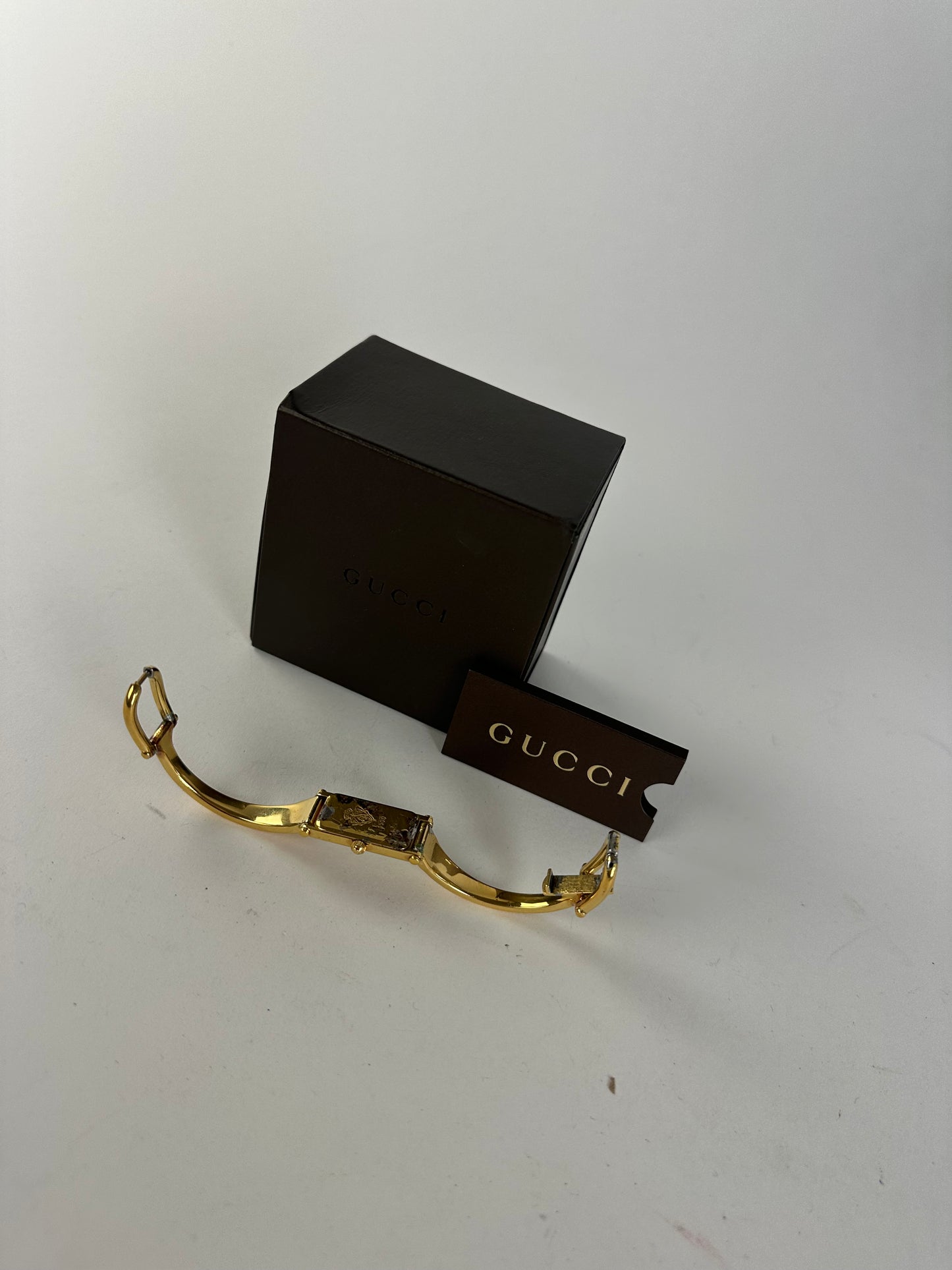 Vintage Gucci 1500L Gold-Plated Horsebit Bangle Quartz Watch