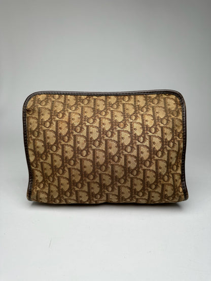 Vintage Dior Monogram Clutch Beige Brown