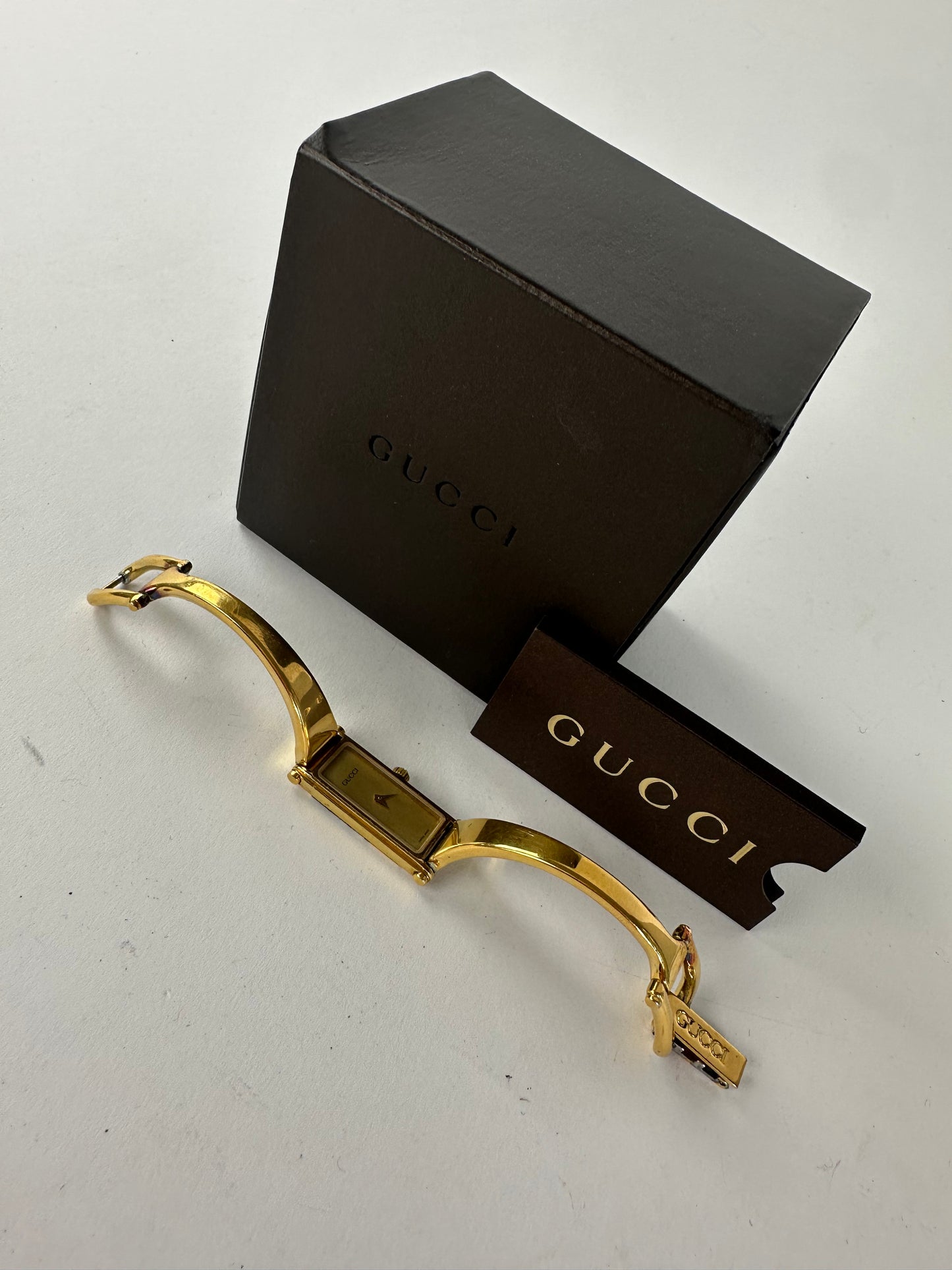 Vintage Gucci 1500L Gold-Plated Horsebit Bangle Quartz Watch