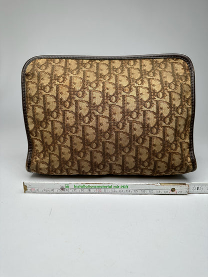 Vintage Dior Monogram Clutch Beige Brown