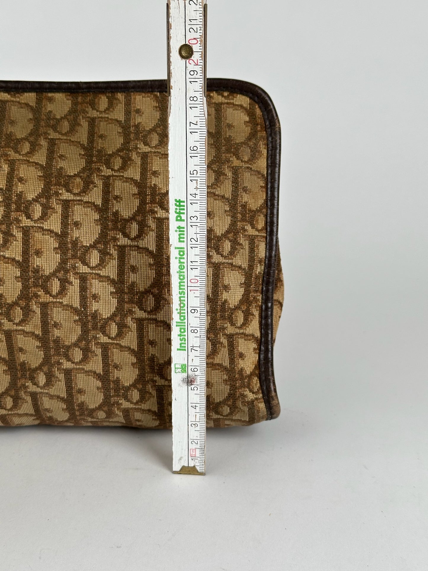 Vintage Dior Monogram Clutch Beige Brown