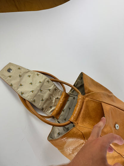 Sac vintage en cuir bidirectionnel Vivienne Westwood camel