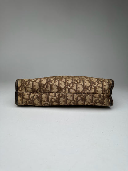 Vintage Dior Monogram Clutch Beige Brown