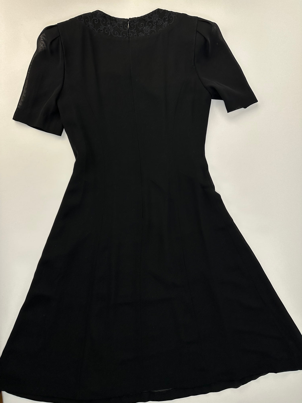 Vintage Chloé Lace Trim Dress Black 7AR
