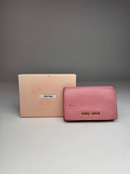 Vintage Miu Miu Leather Card Holder Pink