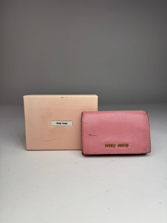 Vintage Miu Miu Leather Card Holder Pink