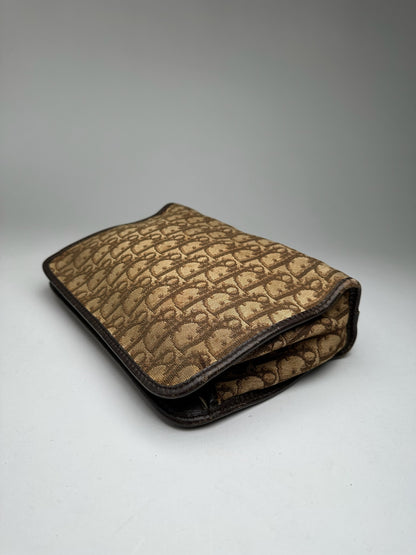Vintage Dior Monogram Clutch Beige Brown