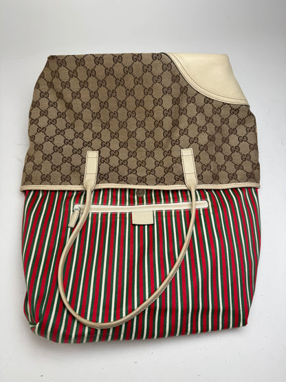 Vintage Gucci Monogram Tote Bag beige white