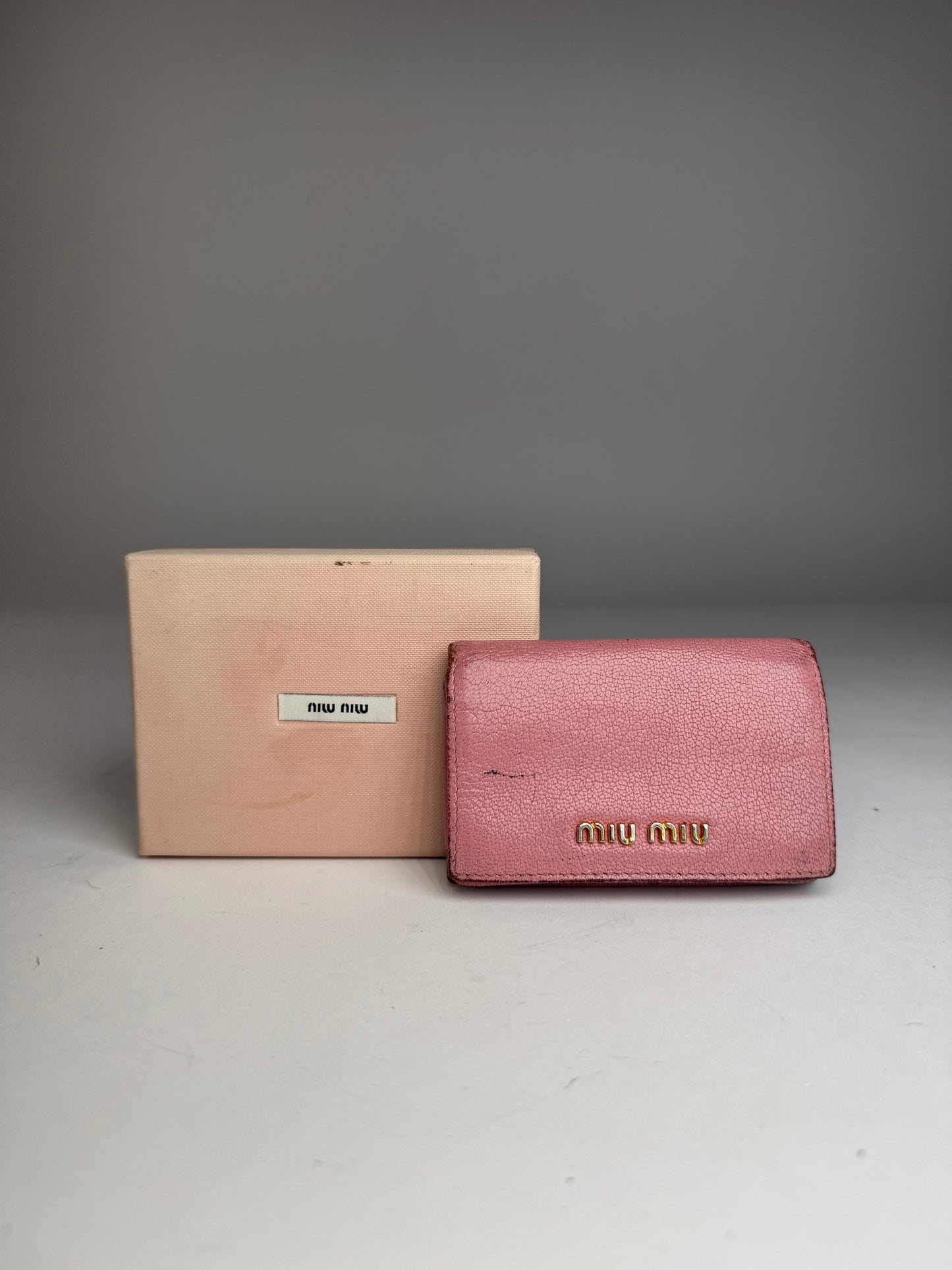 Vintage Miu Miu Leather Card Holder Pink