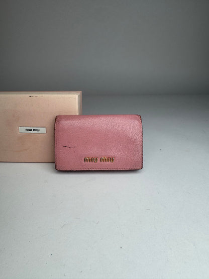Vintage Miu Miu Leather Card Holder Pink