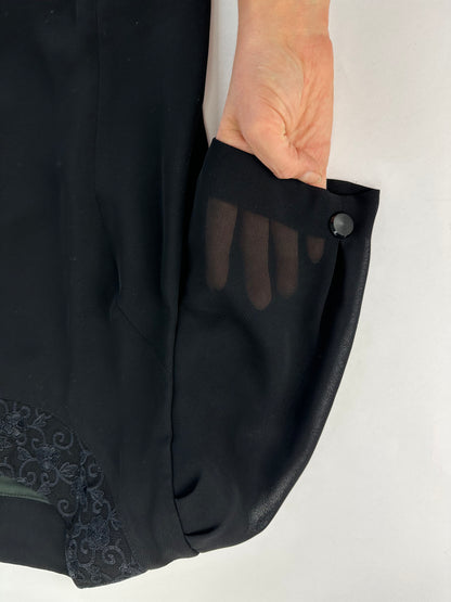 Vintage Chloé Lace Trim Dress Black 7AR