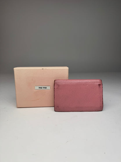 Vintage Miu Miu Leather Card Holder Pink
