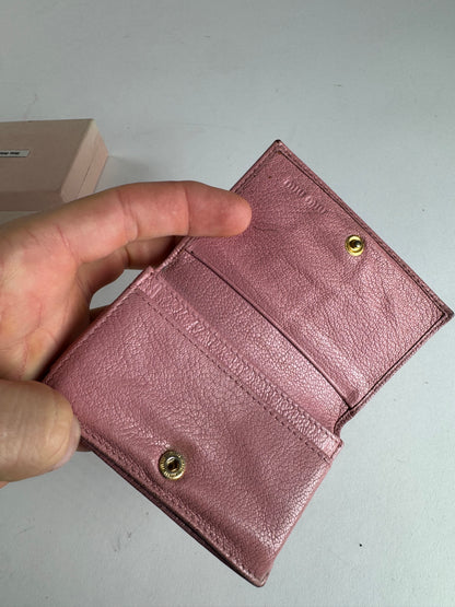 Vintage Miu Miu Leather Card Holder Pink