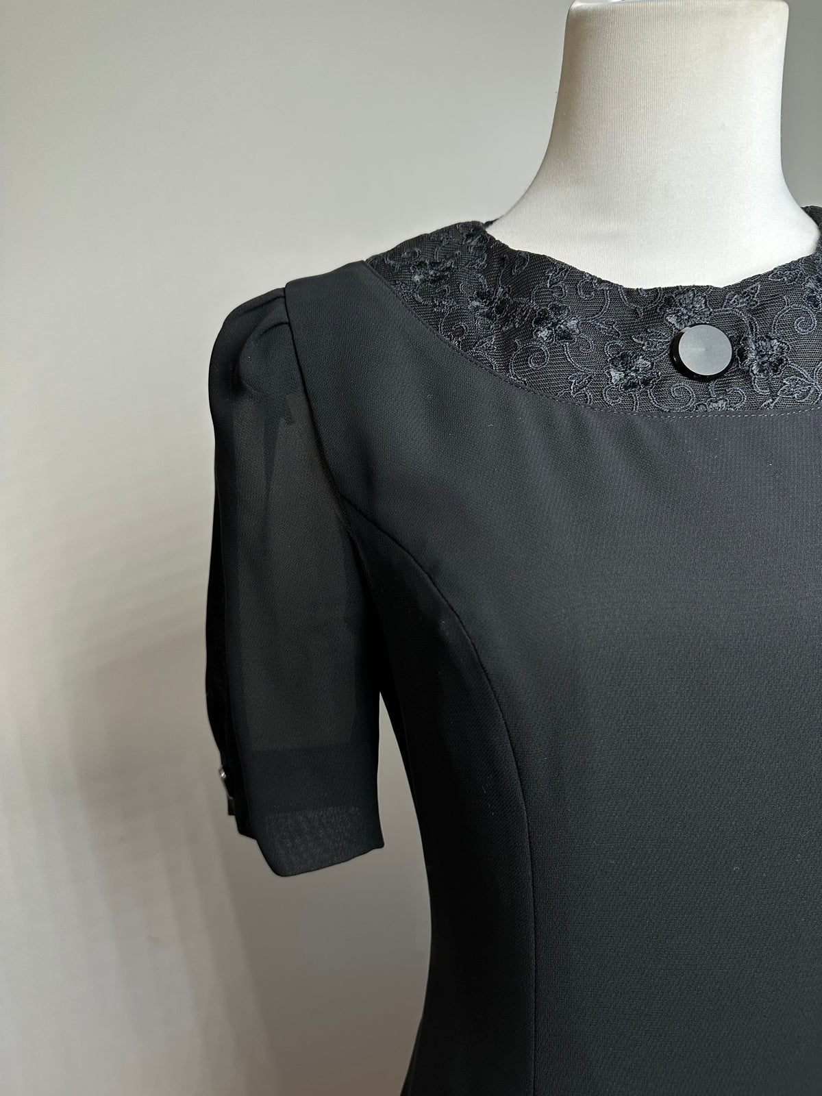 Vintage Chloé Lace Trim Dress Black 7AR