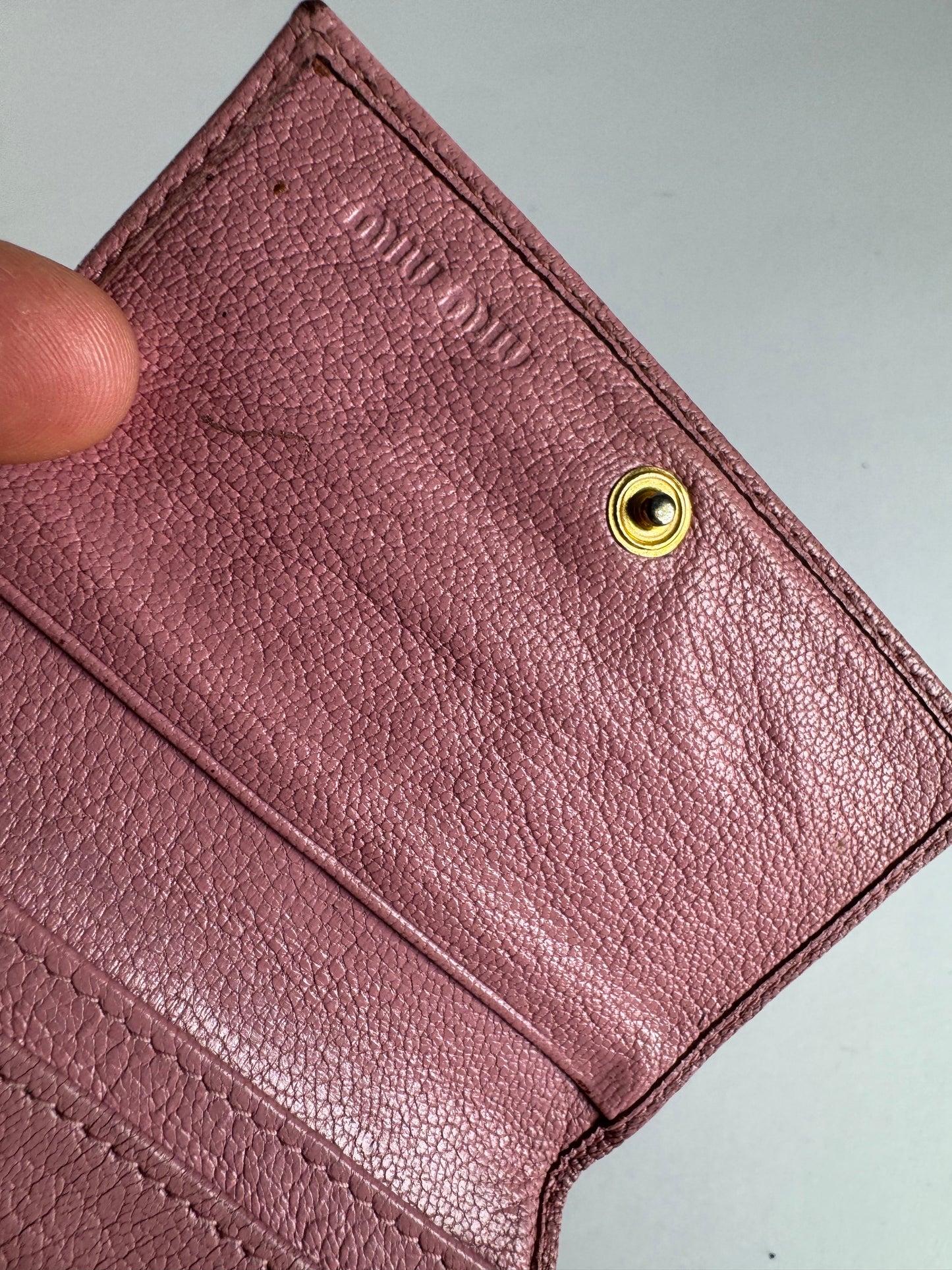 Vintage Miu Miu Leather Card Holder Pink