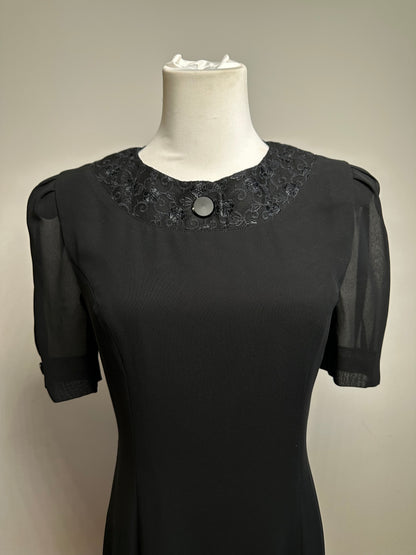 Vintage Chloé Lace Trim Dress Black 7AR