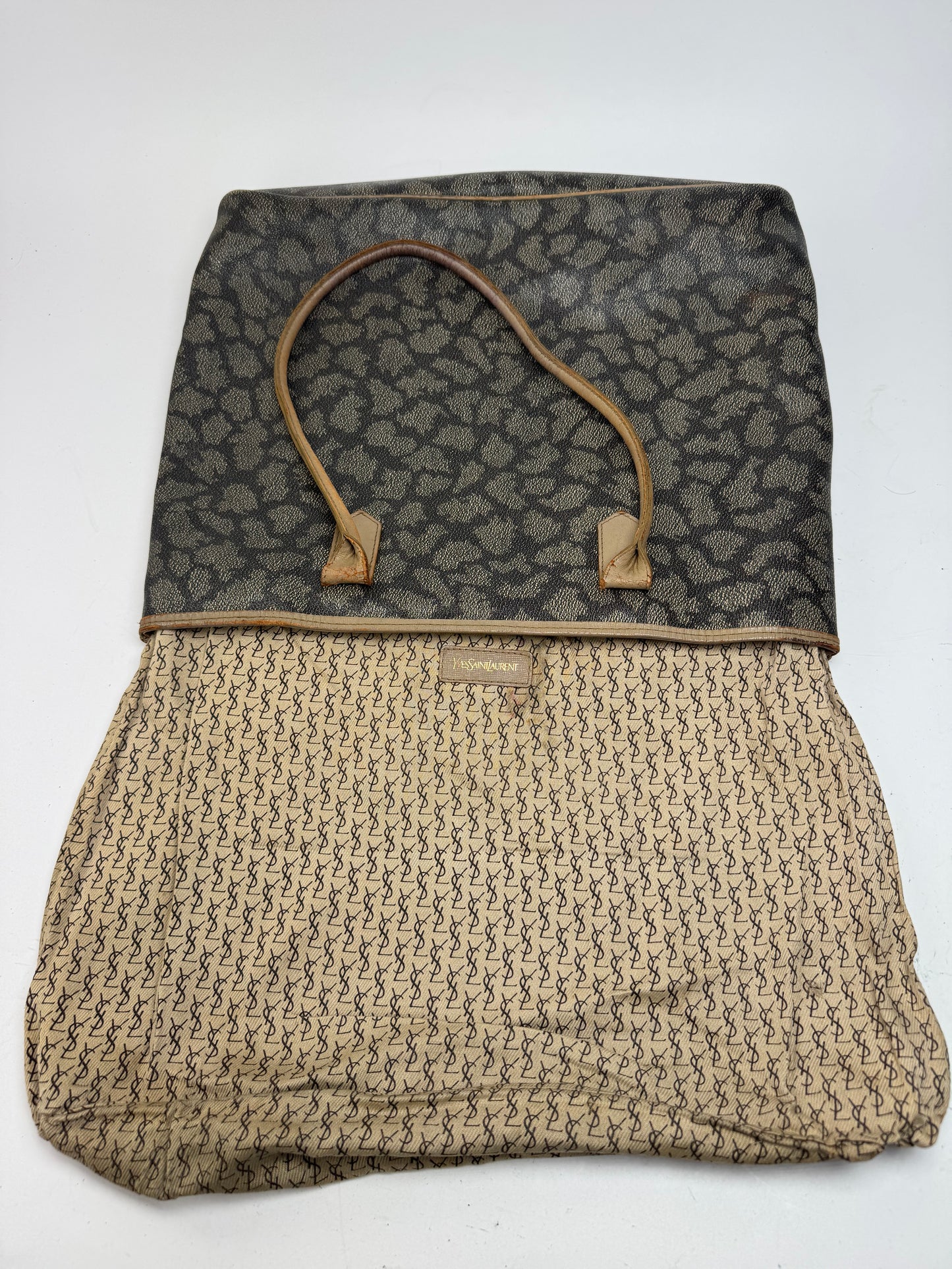 Sacs cabas vintage Yves Saint Laurent en cuir marron noir gris