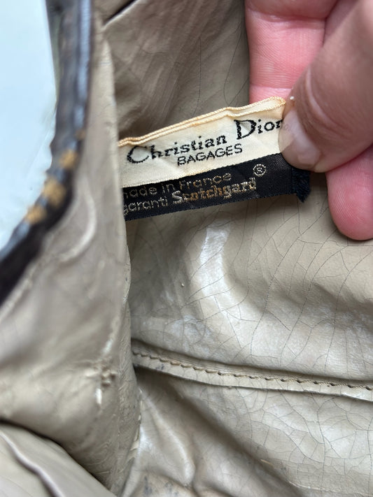 Vintage Dior Monogram Clutch Beige Brown