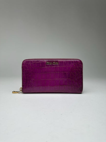 Vintage Miu Miu Leather Wallet Purple