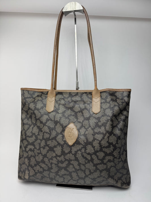 Sacs cabas vintage Yves Saint Laurent en cuir marron noir gris