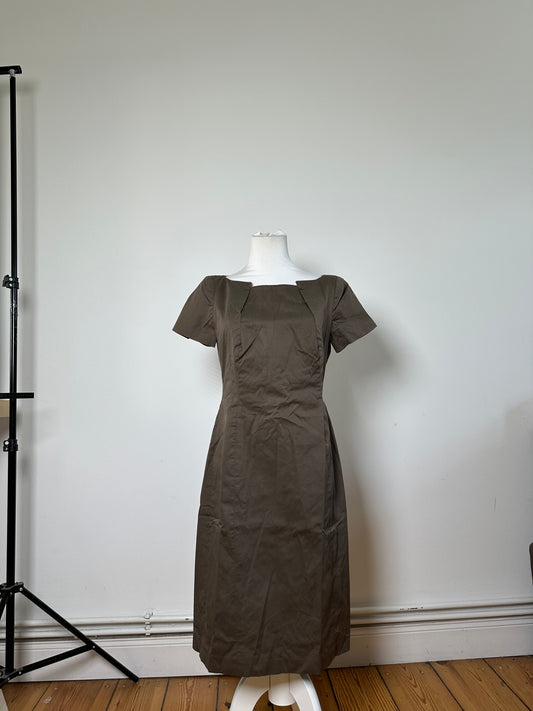 Vintage Ferragamo Cotton Stretch Dress Brown M