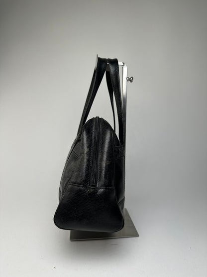 Vintage Givenchy 4G Embossed Leather Bowler Handbag Black