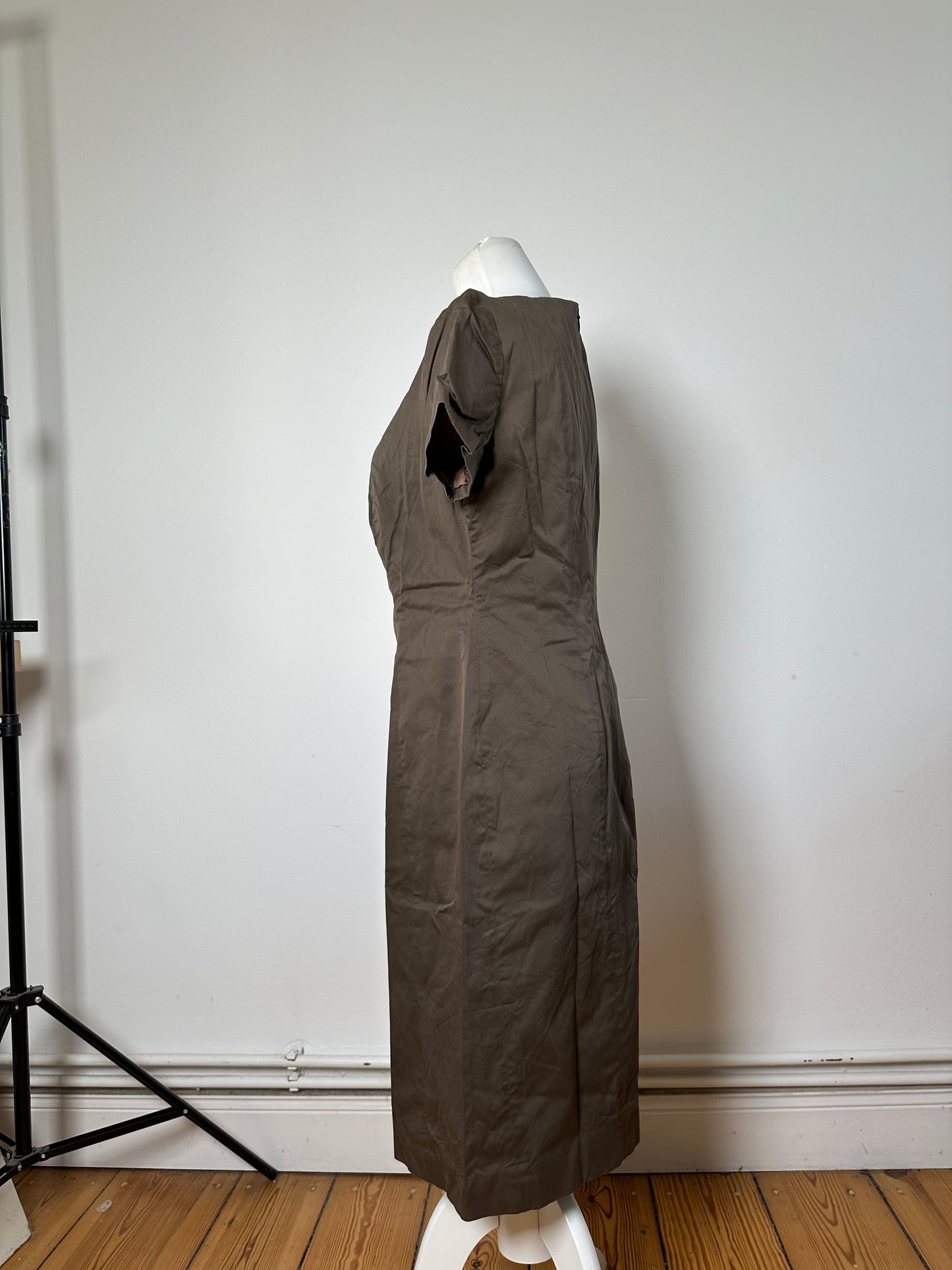 Vintage Ferragamo Cotton Stretch Dress Brown M