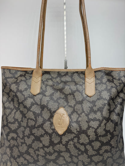 Sacs cabas vintage Yves Saint Laurent en cuir marron noir gris