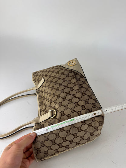 Vintage Gucci Monogram Tote Bag beige white