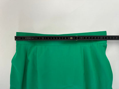 Vintage Dior Flared Satin Midi Skirt Late 1990s Emerald Green M
