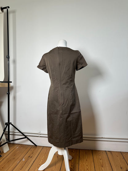 Vintage Ferragamo Cotton Stretch Dress Brown M