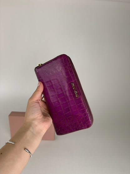 Vintage Miu Miu Leather Wallet Purple