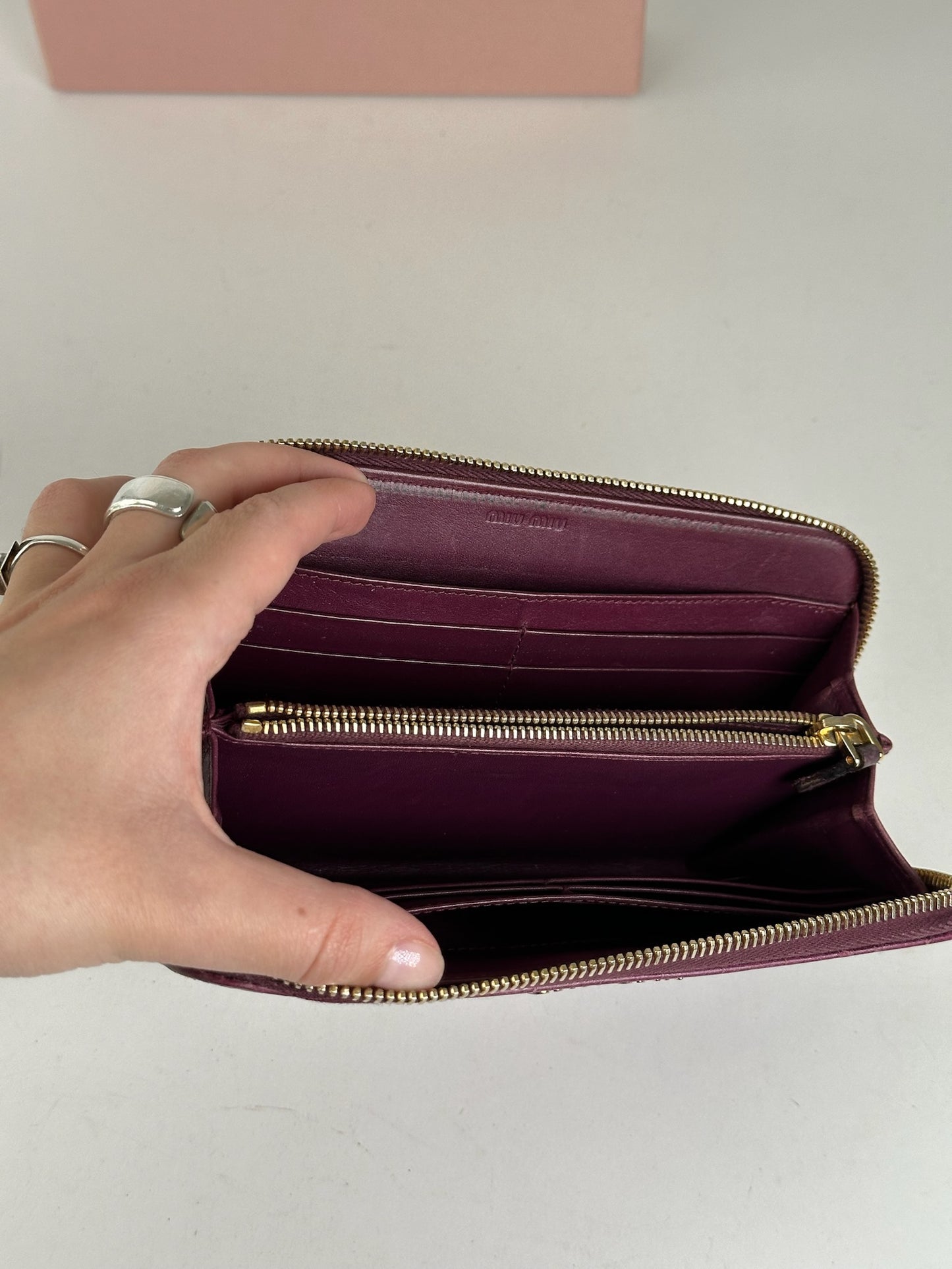 Vintage Miu Miu Leather Wallet Purple