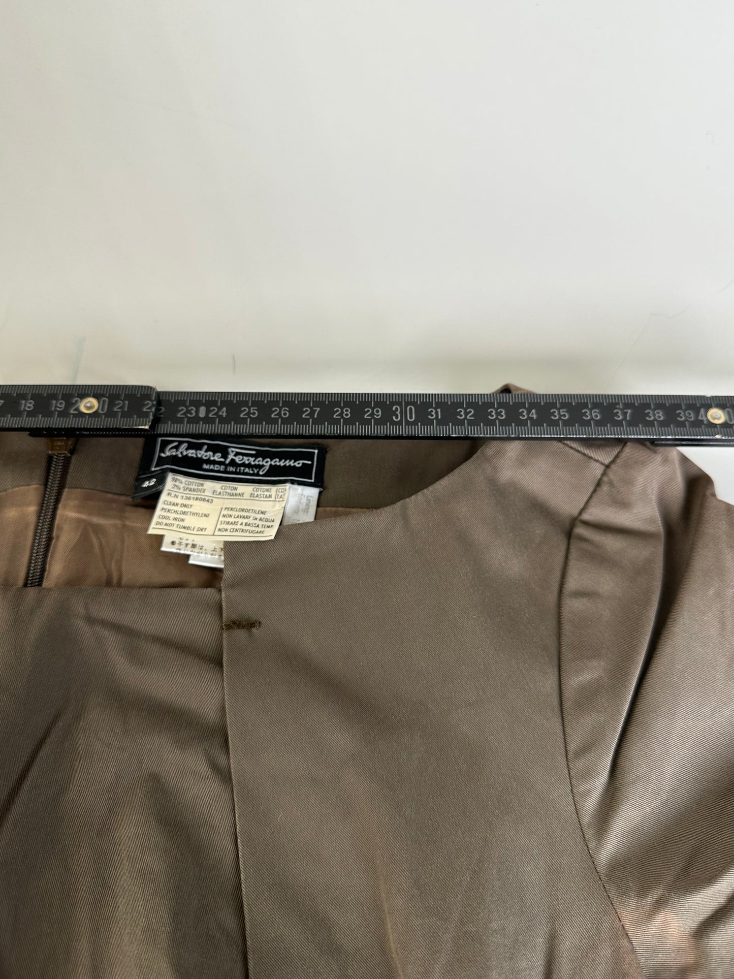 Vintage Ferragamo Cotton Stretch Dress Brown M