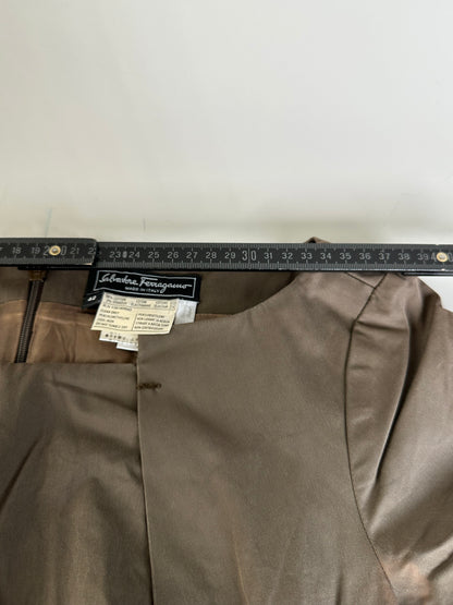 Vintage Ferragamo Cotton Stretch Dress Brown M