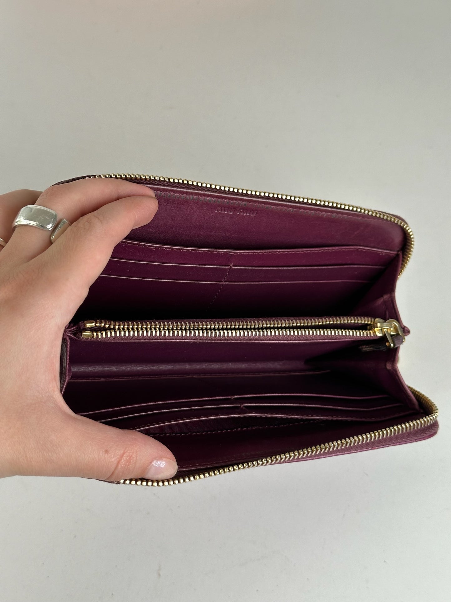 Vintage Miu Miu Leather Wallet Purple
