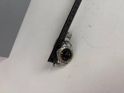 Vintage Balenciaga Stainless Steel Bracelet Watch Black Gold
