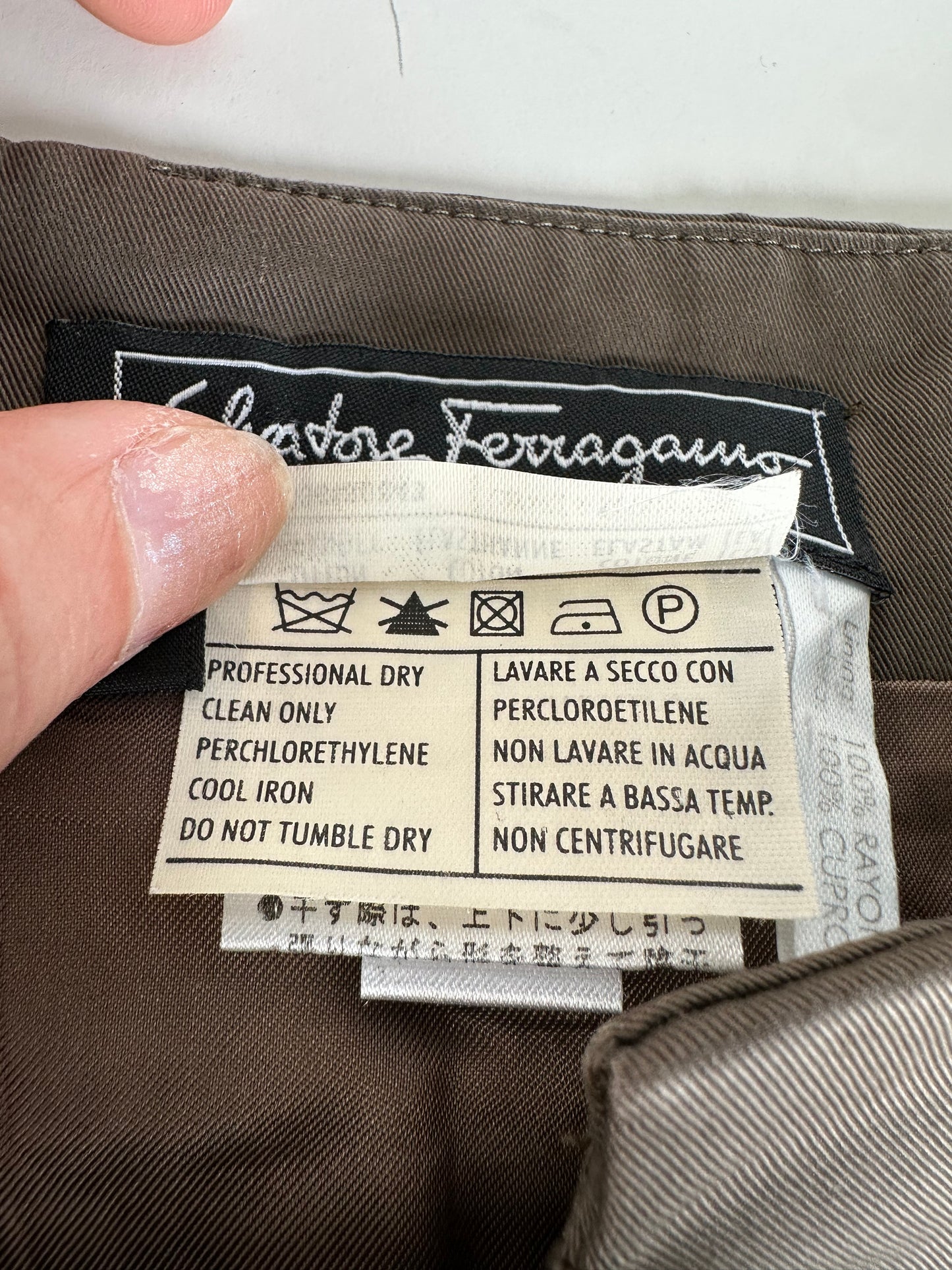 Vintage Ferragamo Cotton Stretch Dress Brown M