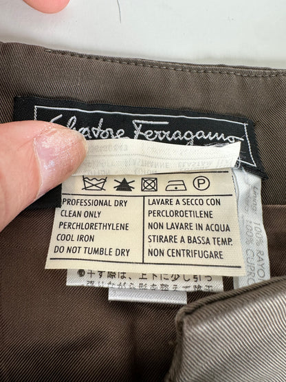 Vintage Ferragamo Cotton Stretch Dress Brown M