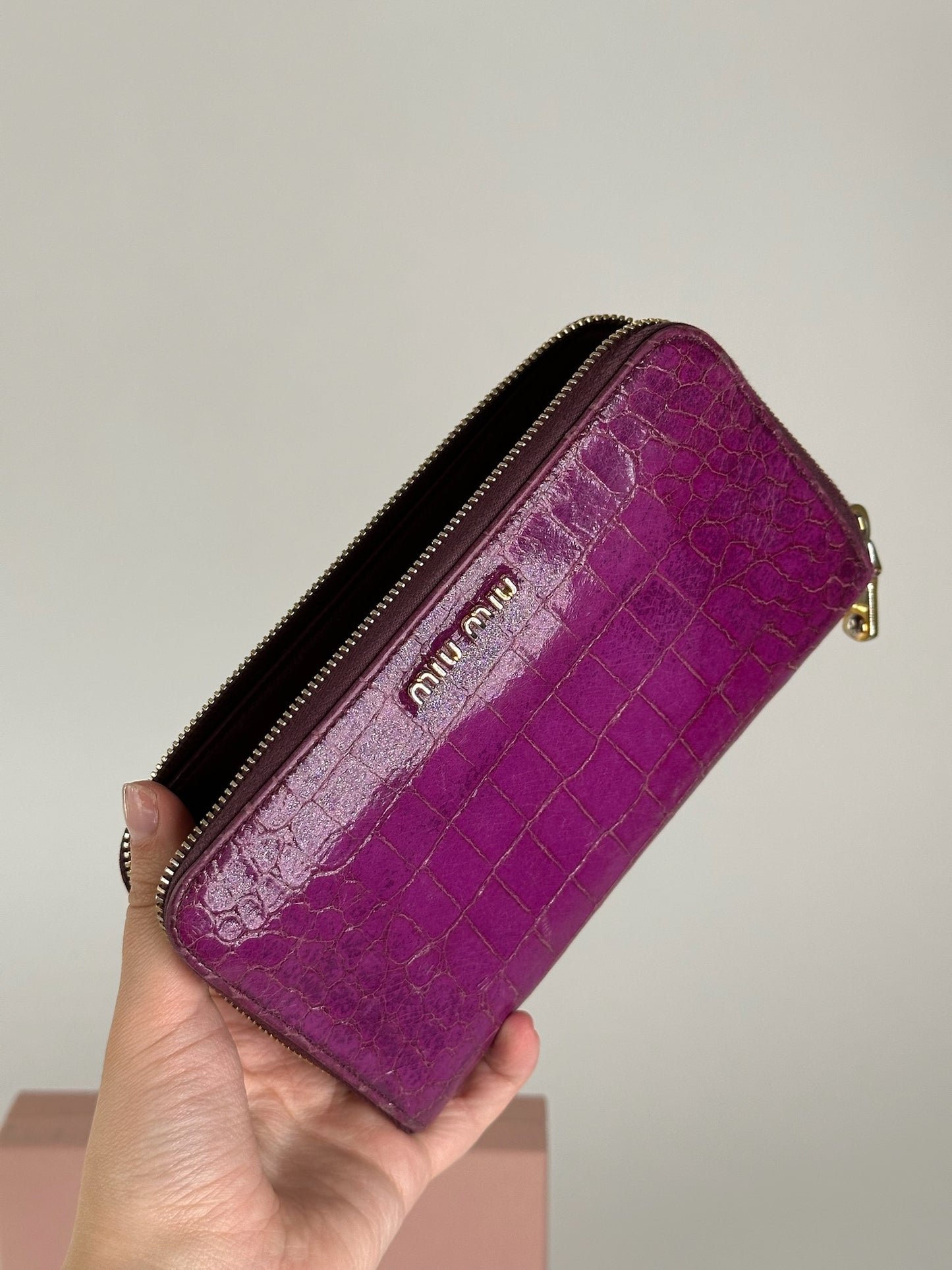Vintage Miu Miu Leather Wallet Purple