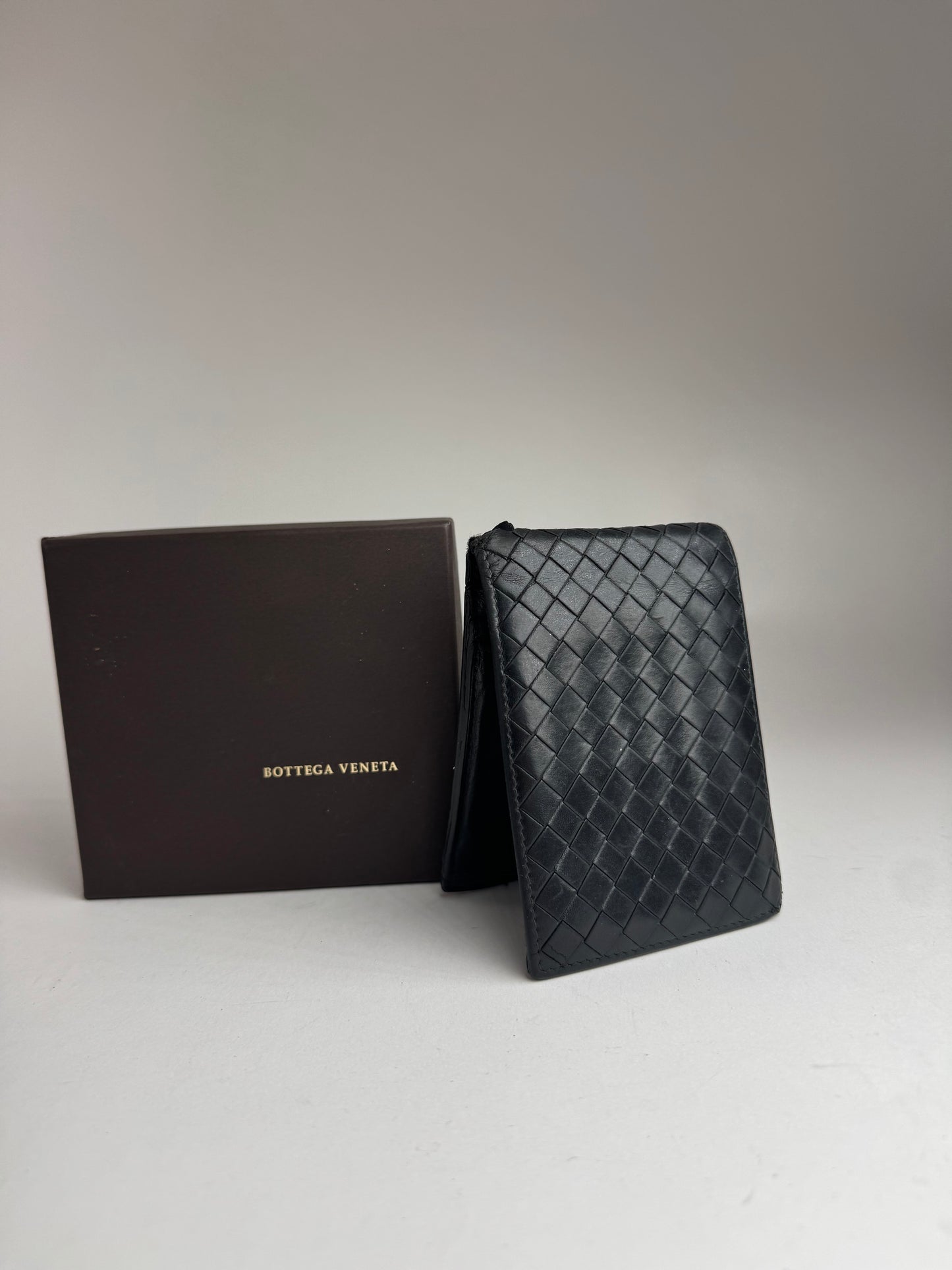 Vintage Bottega Veneta Intrecciato Leather wallet Black